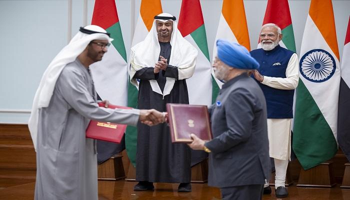 الإمارات والهند تعززان التعاون.. تبادل اتفاقيات ومذكرات تفاهم وخطابات نوايا