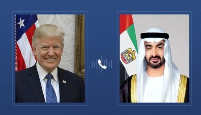 محمد بن زايد وترامب يبحثان هاتفيا تطورات الأوضاع في المنطقة